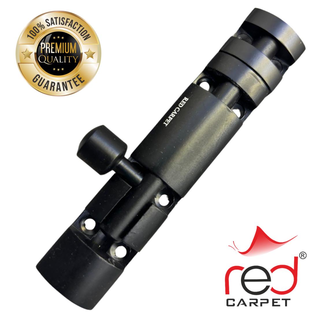 TOWER BOLT FULL ROUND BLACK 8"