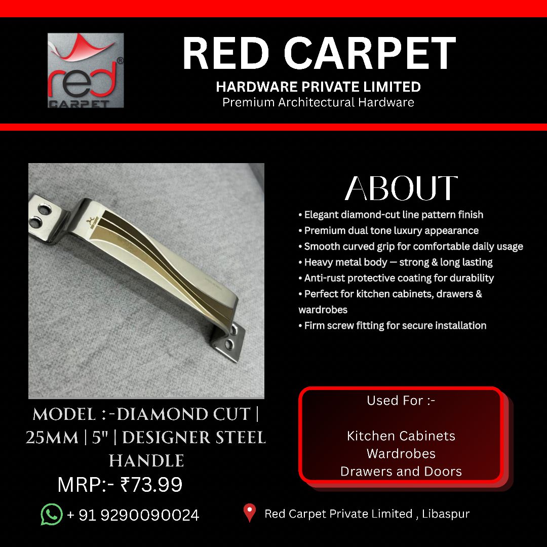 DIAMOND CUT | 25MM | 5" | DESIGNER STEEL HANDLE